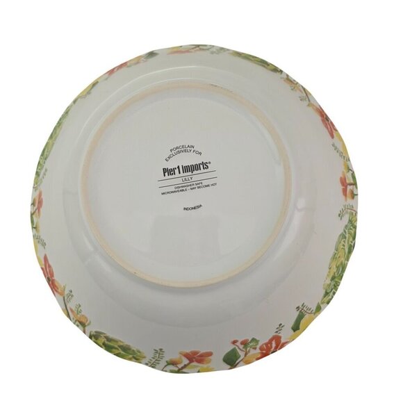 Pier 1 Imports Lilly Easter Bunny Rabbit 10" Porcelain Serving Salad Bowl - Picture 7 of 16